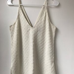 Topshop White Beaded Tank Top Size US 2